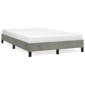 Estructura de cama terciopelo gris claro 120x190 cm de vidaXL, Camas y somieres - Ref: Foro24-3269625, Precio: 111,78 €, Desc...