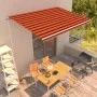Toldo manual retráctil naranja y marrón 450x300 cm de vidaXL, Toldos - Ref: Foro24-3051219, Precio: 366,25 €, Descuento: %