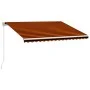 Toldo manual retráctil naranja y marrón 450x300 cm de vidaXL, Toldos - Ref: Foro24-3051219, Precio: 366,25 €, Descuento: %