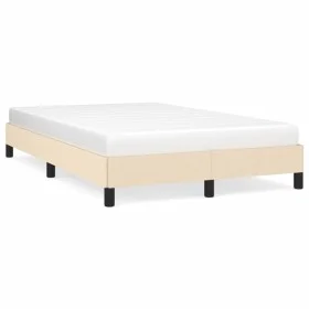 Estructura de cama tela crema 120x190 cm de vidaXL, Camas y somieres - Ref: Foro24-3269610, Precio: 94,77 €, Descuento: %