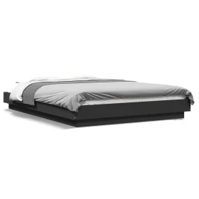 Estructura de cama madera de ingeniería negra 140x190 cm de vidaXL, Camas y somieres - Ref: Foro24-3281218, Precio: 159,18 €,...