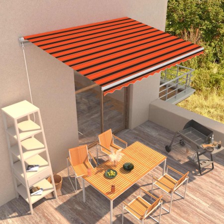 Toldo manual retráctil naranja y marrón 400x300 cm de vidaXL, Toldos - Ref: Foro24-3051216, Precio: 449,61 €, Descuento: %