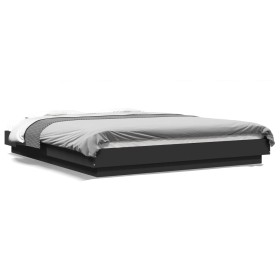 Estructura de cama madera de ingeniería negra 160x200 cm de vidaXL, Camas y somieres - Ref: Foro24-3281176, Precio: 170,31 €,...