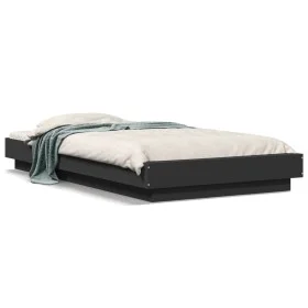 Estructura de cama madera de ingeniería negra 90x190 cm de vidaXL, Camas y somieres - Ref: Foro24-3281239, Precio: 135,42 €, ...