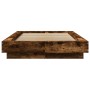 Estructura de cama madera de ingeniería roble humo 100x200 cm de vidaXL, Camas y somieres - Ref: Foro24-3281207, Precio: 139,...