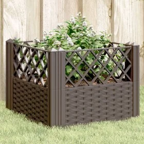 Jardinera con clavijas PP marrón 43,5x43,5x43,5 cm de vidaXL, Maceteros y jardineras - Ref: Foro24-368006, Precio: 25,76 €, D...