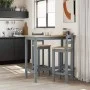 Taburetes altos 2 uds madera maciza de pino gris de vidaXL, muebles para cocinas y comedores - Ref: Foro24-4005694, Precio: 1...