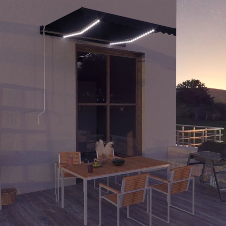 Toldo retráctil manual con LED gris antracita 300x250 cm de vidaXL, Toldos - Ref: Foro24-3051243, Precio: 277,90 €, Descuento: %