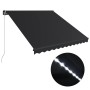 Toldo retráctil manual con LED gris antracita 300x250 cm de vidaXL, Toldos - Ref: Foro24-3051243, Precio: 277,90 €, Descuento: %