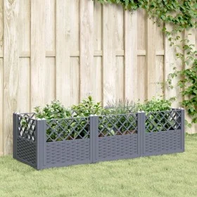 Jardinera con clavijas PP gris 123,5x43,5x43,5 cm de vidaXL, Maceteros y jardineras - Ref: Foro24-368019, Precio: 54,89 €, De...