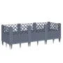 Jardinera con clavijas PP gris 123,5x43,5x43,5 cm de vidaXL, Maceteros y jardineras - Ref: Foro24-368019, Precio: 54,89 €, De...