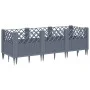 Jardinera con clavijas PP gris 123,5x43,5x43,5 cm de vidaXL, Maceteros y jardineras - Ref: Foro24-368019, Precio: 54,89 €, De...