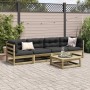 Juego de sofás de jardín 5 piezas madera de pino impregnada de vidaXL, Conjuntos de jardín - Ref: Foro24-3299282, Precio: 296...