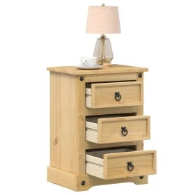 Mesita de noche Corona madera maciza de pino 45x35x64 cm de vidaXL, Mesitas de noche - Ref: Foro24-4005656, Precio: 103,42 €,...
