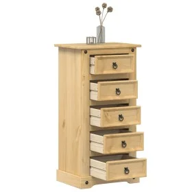 Mesita de noche Corona madera maciza de pino 53x39x103 cm de vidaXL, Mesitas de noche - Ref: Foro24-4005661, Precio: 129,13 €...