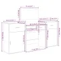 4-teiliges Waschtischset aus geräuchertem Eichenholzwerkstoff von vidaXL, Schlafzimmermöbel-Sets - Ref: Foro24-3276529, Preis...