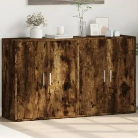 Aparador de madera de ingeniería 2 uds roble ahumado 60x31x70cm de vidaXL, Aparadores - Ref: Foro24-3276543, Precio: 113,18 €...