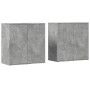 Aparadores 2 uds madera de ingeniería gris hormigón 79x38x80 cm de vidaXL, Aparadores - Ref: Foro24-3276605, Precio: 182,49 €...