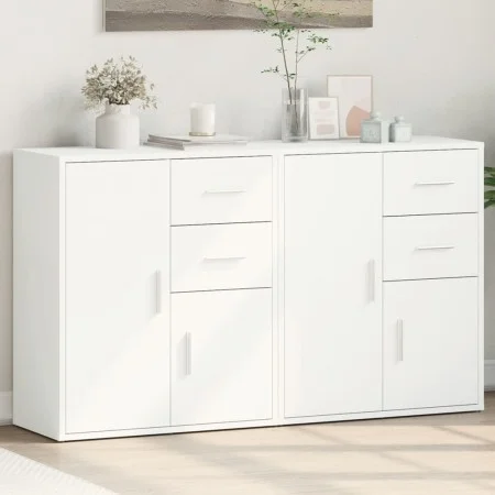 Aparador de madera de ingeniería 2 uds blanco 60x31x70 cm de vidaXL, Aparadores - Ref: Foro24-3276560, Precio: 181,73 €, Desc...