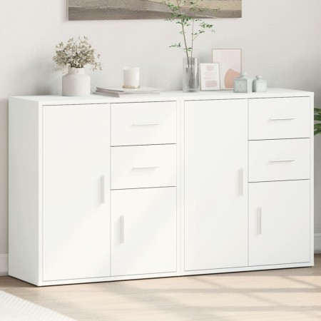 Aparador de madera de ingeniería 2 uds blanco 60x31x70 cm de vidaXL, Aparadores - Ref: Foro24-3276560, Precio: 181,14 €, Desc...