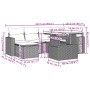 Set de sofás de jardín 7 pzas con cojines ratán sintético negro de vidaXL, Conjuntos de jardín - Ref: Foro24-3267416, Precio:...