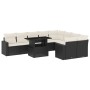 Set de sofás de jardín 10 pzas cojines ratán sintético negro de vidaXL, Conjuntos de jardín - Ref: Foro24-3267496, Precio: 59...