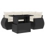 Set de muebles de jardín 5 pzas y cojines ratán sintético negro de vidaXL, Conjuntos de jardín - Ref: Foro24-3268506, Precio:...