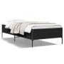 Estructura de cama madera de ingeniería y metal negra 90x190 cm de vidaXL, Camas y somieres - Ref: Foro24-844986, Precio: 77,...