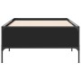 Estructura de cama madera de ingeniería y metal negra 90x190 cm de vidaXL, Camas y somieres - Ref: Foro24-844986, Precio: 77,...