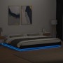 Estructura cama con luces LED madera ingeniería negro 200x200cm de vidaXL, Camas y somieres - Ref: Foro24-3281071, Precio: 21...