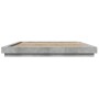 Estructura cama con luces LED madera gris hormigón 200x200 cm de vidaXL, Camas y somieres - Ref: Foro24-3281073, Precio: 218,...