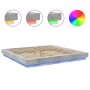 Estructura cama con luces LED madera gris hormigón 200x200 cm de vidaXL, Camas y somieres - Ref: Foro24-3281073, Precio: 218,...