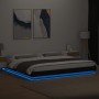 Estructura cama con luces LED madera ingeniería negro 180x200cm de vidaXL, Camas y somieres - Ref: Foro24-3281078, Precio: 22...