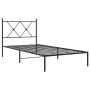 Estructura de cama con cabecero metal negro 90x200 cm de vidaXL, Camas y somieres - Ref: Foro24-376495, Precio: 74,61 €, Desc...