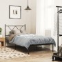 Estructura de cama con cabecero metal negro 90x200 cm de vidaXL, Camas y somieres - Ref: Foro24-376495, Precio: 74,61 €, Desc...