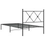 Estructura de cama con cabecero metal negro 90x200 cm de vidaXL, Camas y somieres - Ref: Foro24-376495, Precio: 74,61 €, Desc...