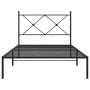 Estructura de cama con cabecero metal negro 100x200 cm de vidaXL, Camas y somieres - Ref: Foro24-376497, Precio: 73,70 €, Des...