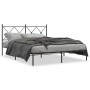 Estructura de cama con cabecero metal negro 150x200 cm de vidaXL, Camas y somieres - Ref: Foro24-376504, Precio: 116,98 €, De...