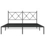 Estructura de cama con cabecero metal negro 150x200 cm de vidaXL, Camas y somieres - Ref: Foro24-376504, Precio: 116,98 €, De...