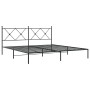 Estructura de cama con cabecero metal negro 180x200 cm de vidaXL, Camas y somieres - Ref: Foro24-376506, Precio: 126,82 €, De...