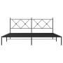 Estructura de cama con cabecero metal negro 180x200 cm de vidaXL, Camas y somieres - Ref: Foro24-376506, Precio: 126,82 €, De...