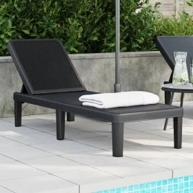 Tumbona de polipropileno negro 159x57x83,5 cm de vidaXL, Tumbonas - Ref: Foro24-4008100, Precio: 98,00 €, Descuento: %