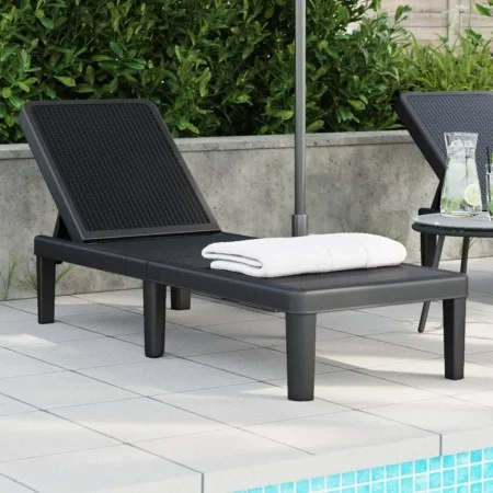 Black polypropylene lounger 159x57x83.5 cm by vidaXL, Loungers - Ref: Foro24-4008100, Price: 98,00 €, Discount: %