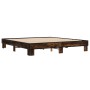 Estructura cama madera ingeniería metal roble ahumado 160x200cm de vidaXL, Camas y somieres - Ref: Foro24-3280229, Precio: 12...