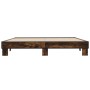 Estructura cama madera ingeniería metal roble ahumado 160x200cm de vidaXL, Camas y somieres - Ref: Foro24-3280229, Precio: 12...