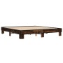 Estructura cama madera ingeniería metal roble ahumado 160x200cm de vidaXL, Camas y somieres - Ref: Foro24-3280229, Precio: 12...