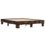 Estructura cama madera ingeniería metal roble ahumado 150x200cm de vidaXL, Camas y somieres - Ref: Foro24-3280234, Precio: 12...