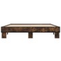 Estructura cama madera ingeniería metal roble ahumado 150x200cm de vidaXL, Camas y somieres - Ref: Foro24-3280234, Precio: 12...