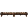 Estructura cama madera ingeniería metal roble ahumado 150x200cm de vidaXL, Camas y somieres - Ref: Foro24-3280234, Precio: 12...