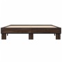 Estructura cama madera ingeniería metal marrón roble 150x200 cm de vidaXL, Camas y somieres - Ref: Foro24-3280236, Precio: 12...